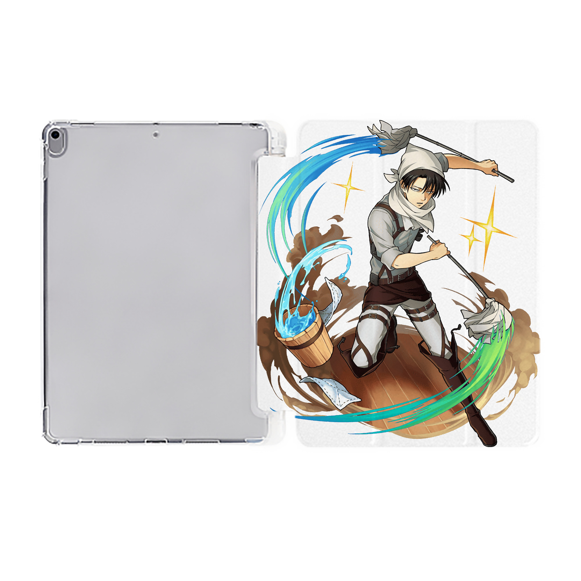 （画像用） 進撃の巨人 リヴァイ·アッカーマン Attack on Titan Levi Ackerman IPad ケース ペン収納付き 三つ折りスタンド PUレザー×シリコン 対応機種9.5/10.5/10.9インチ